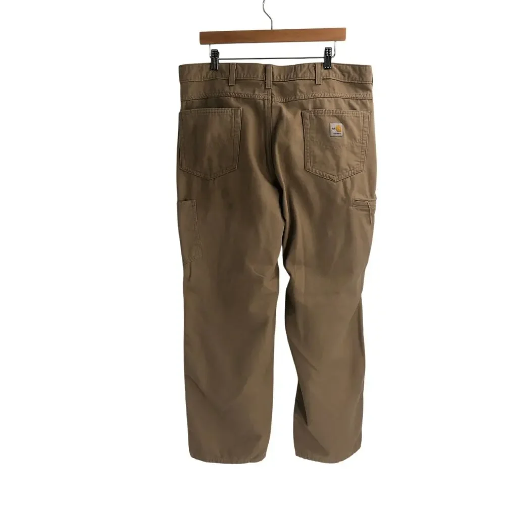 Carhartt FR Loose Fit Canvas Tan Pants Men’s 38x32 Work Utility